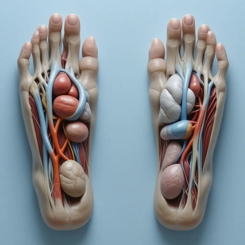 Anatomical cross-section illustrating organs affected by Cold Hands and Feet