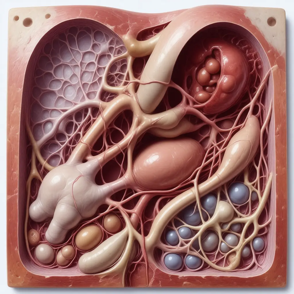 Anatomical cross-section illustrating organs affected by Edema and Swelling