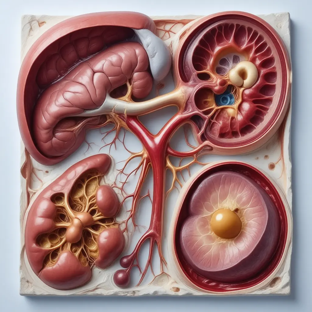 Anatomical cross-section illustrating organs affected by Fatigue