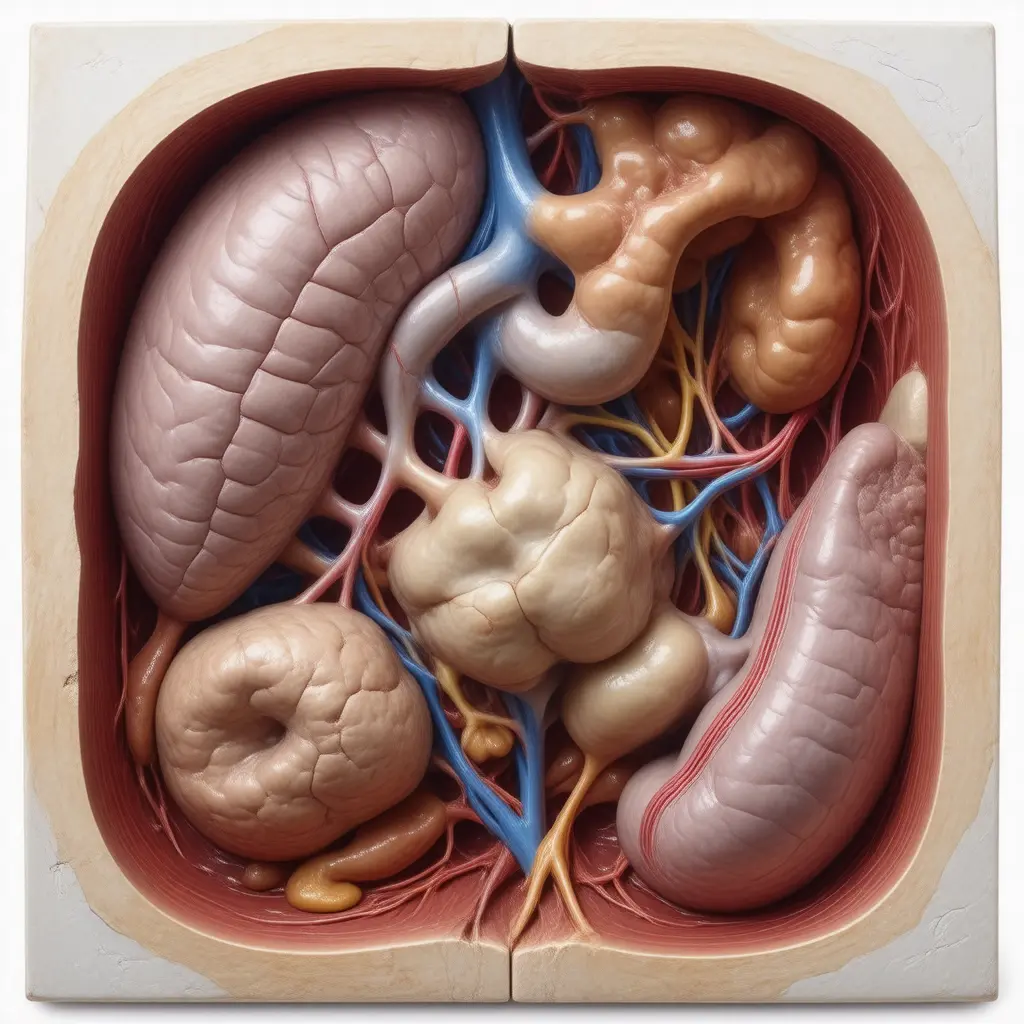 Anatomical cross-section illustrating organs affected by Joint Pain