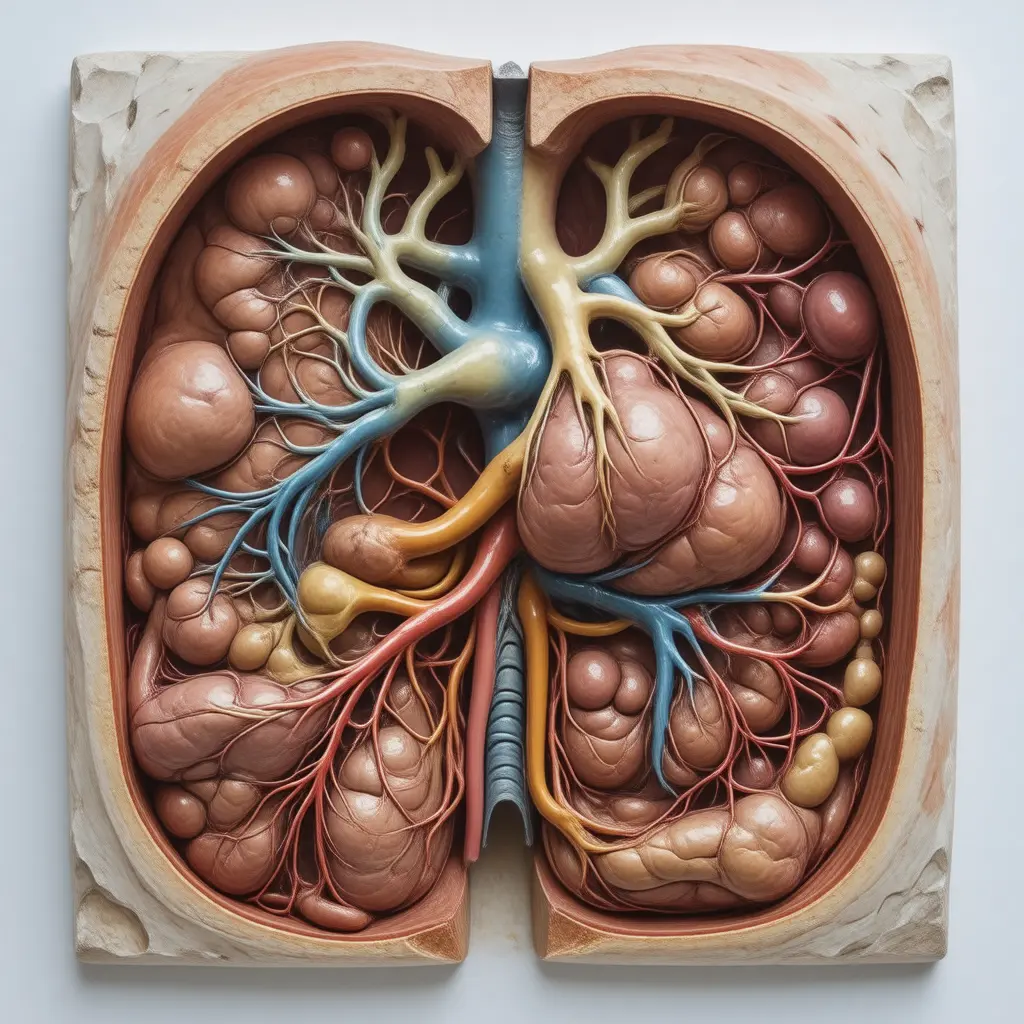 Anatomical cross-section illustrating organs affected by Numbness and Tingling