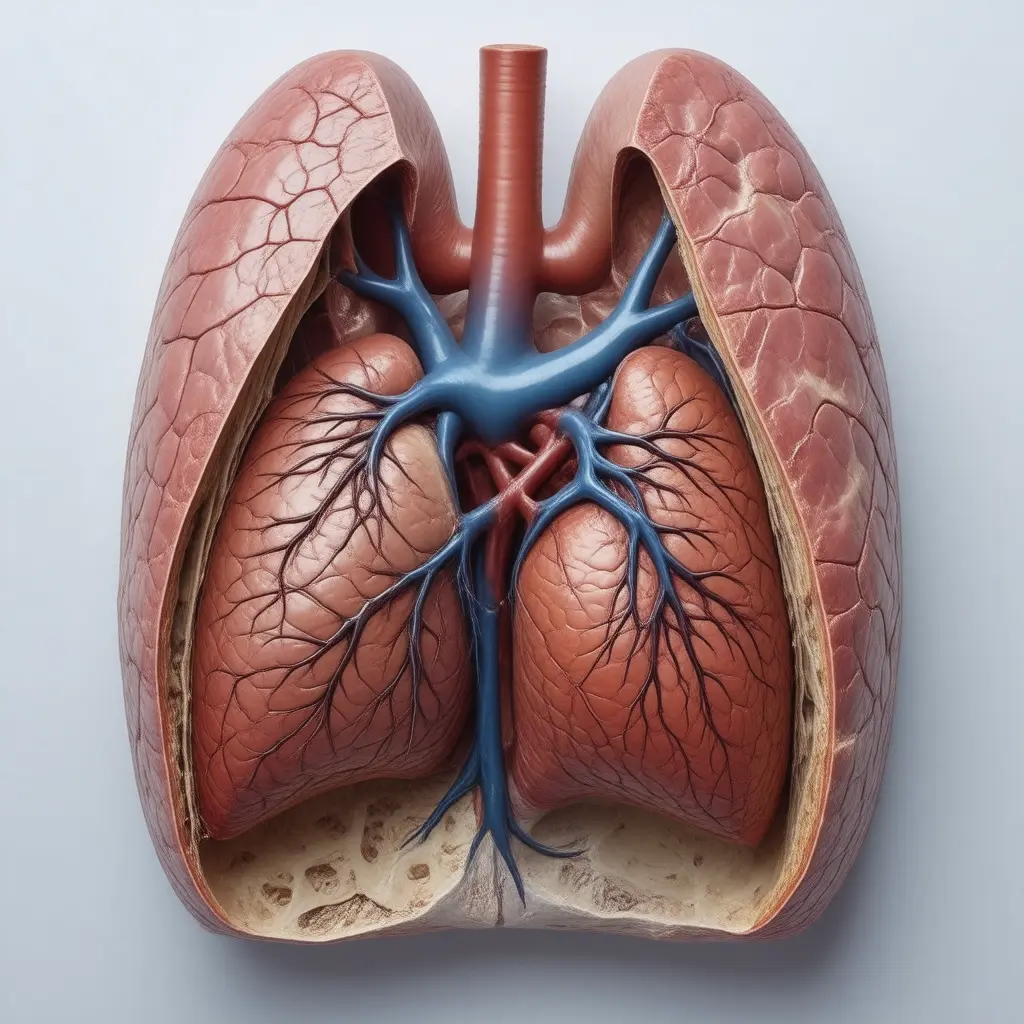 Anatomical cross-section illustrating organs affected by Shortness of Breath
