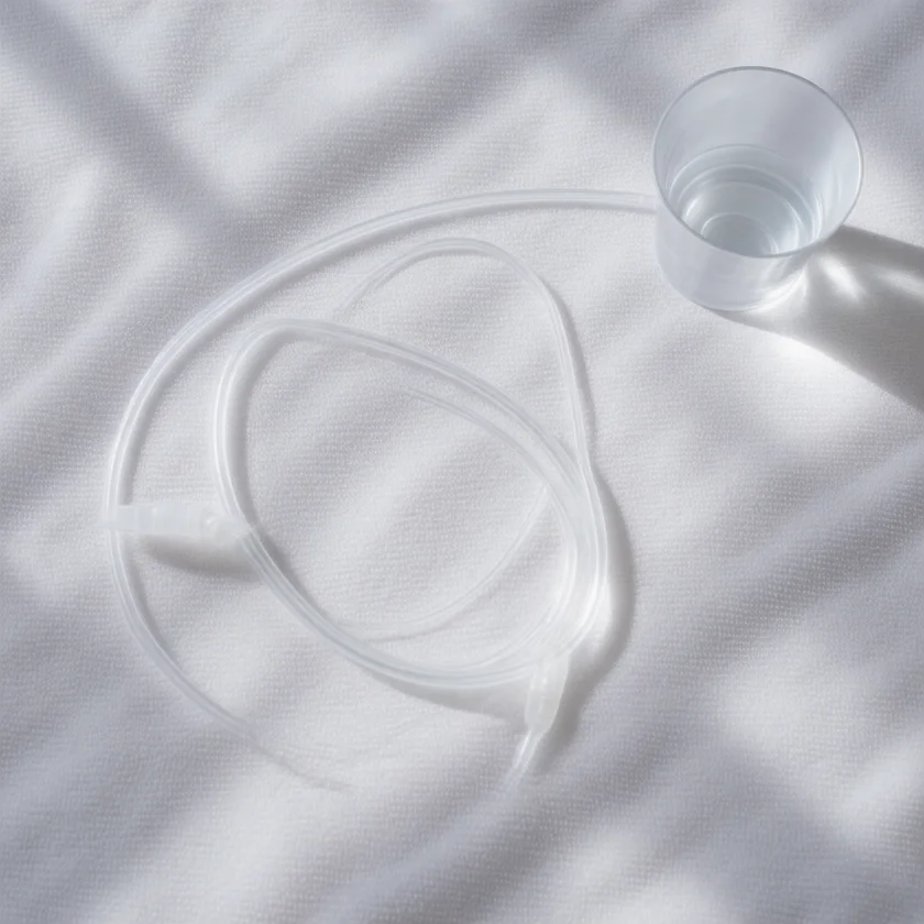 A catheter used for intermittent bladder emptying