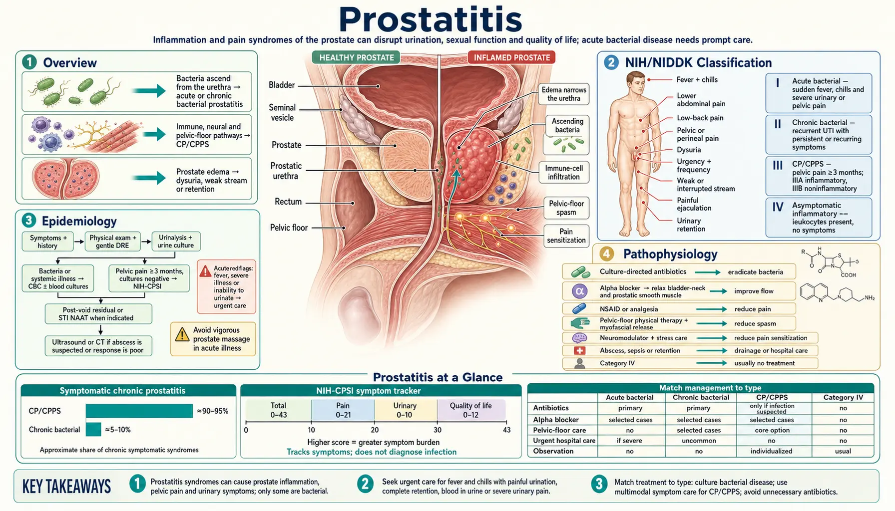 Prostatitis — scientific infographic poster