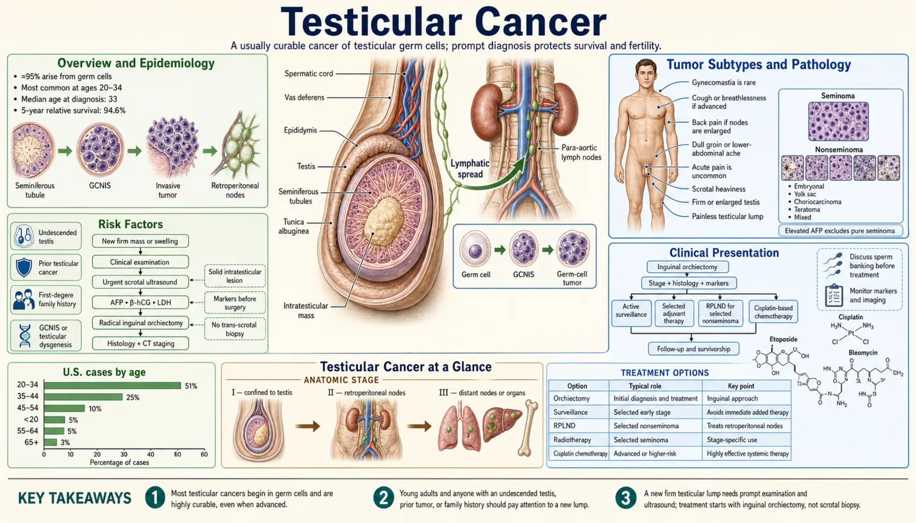 Testicular Cancer — scientific infographic poster