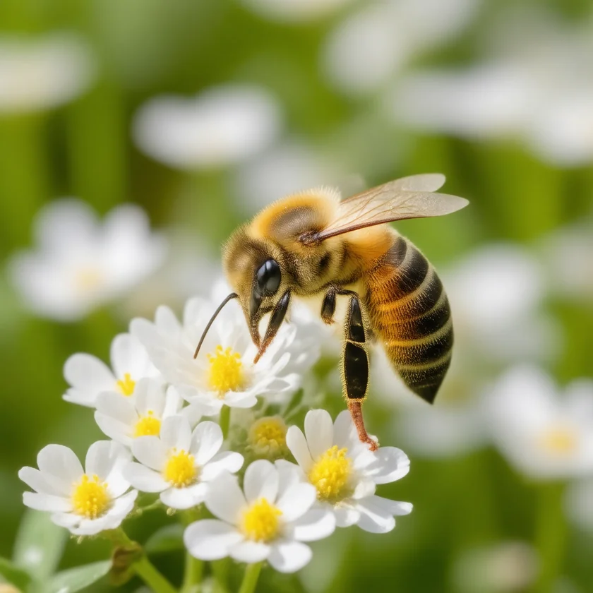A honeybee; insect stings are one cause of anaphylaxis