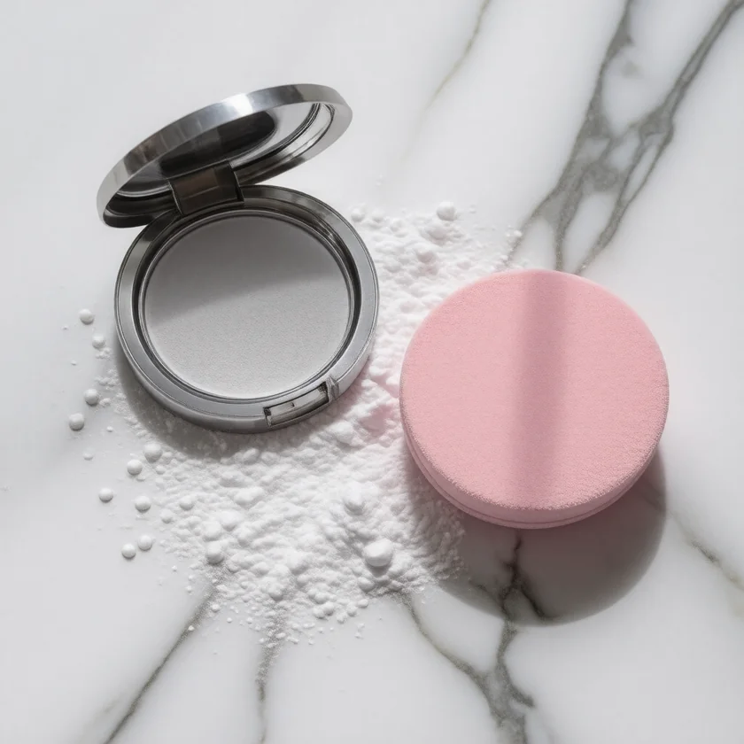 Loose talc-type cosmetic powder