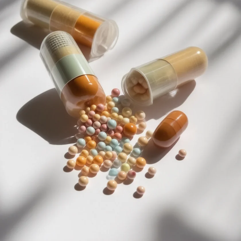 Extended-release capsule beads release the drug over hours