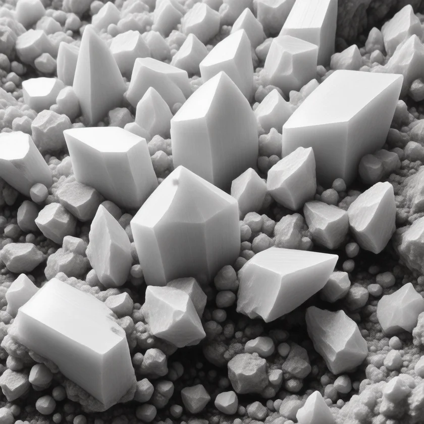 Acetaminophen crystals, magnified