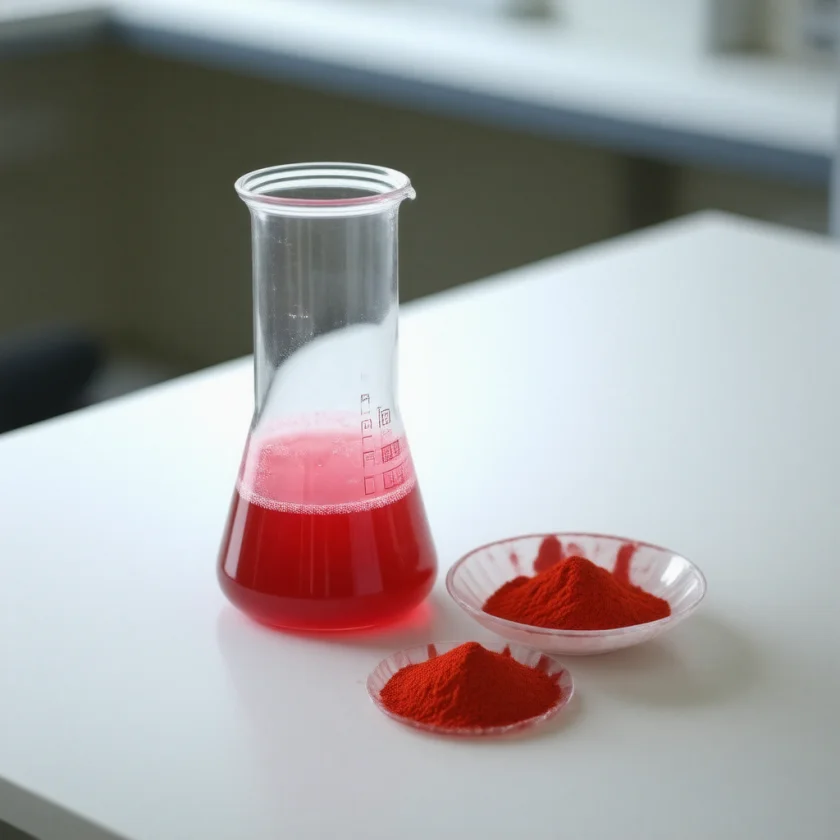 Red No. 3 dye in solution
