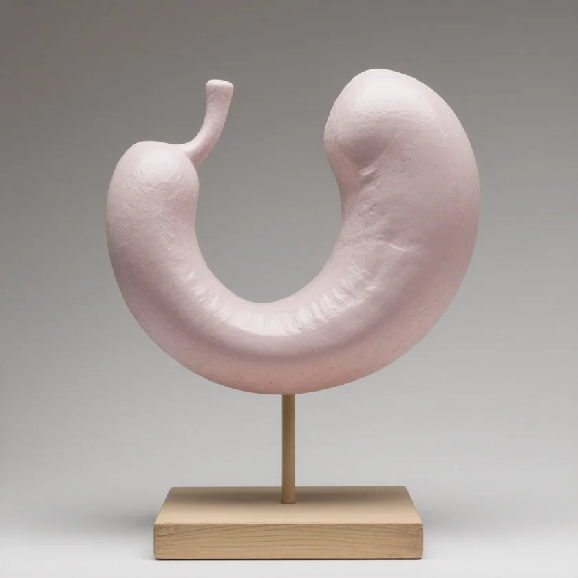 A stomach emptying slowly, shown as a teaching model