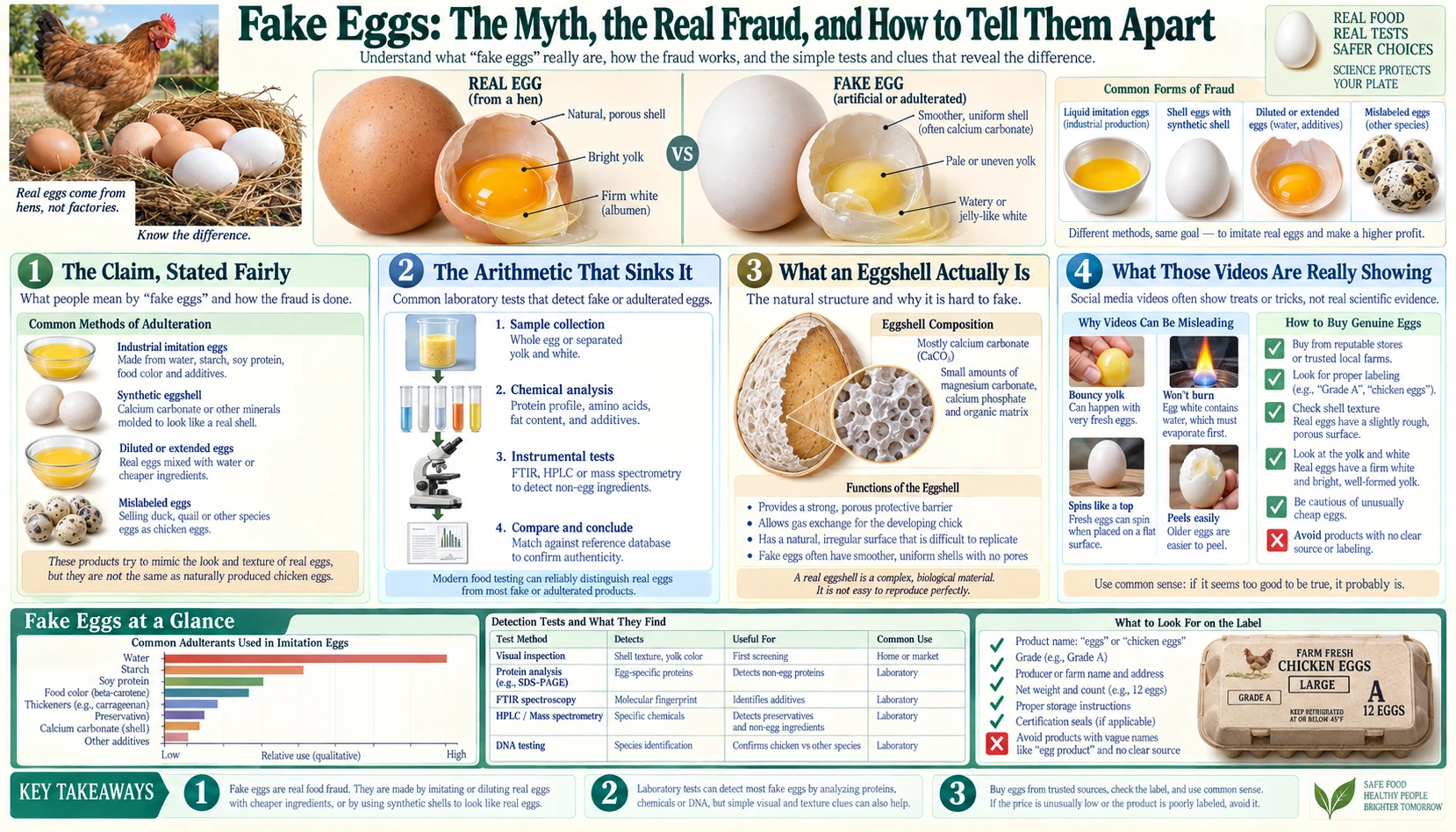 Fake Eggs — scientific infographic poster