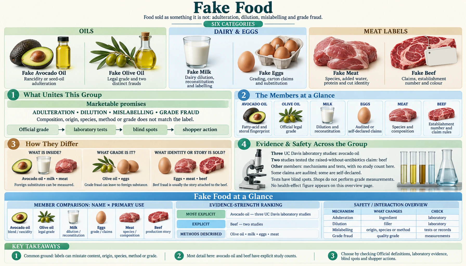 Fake Food — scientific infographic poster