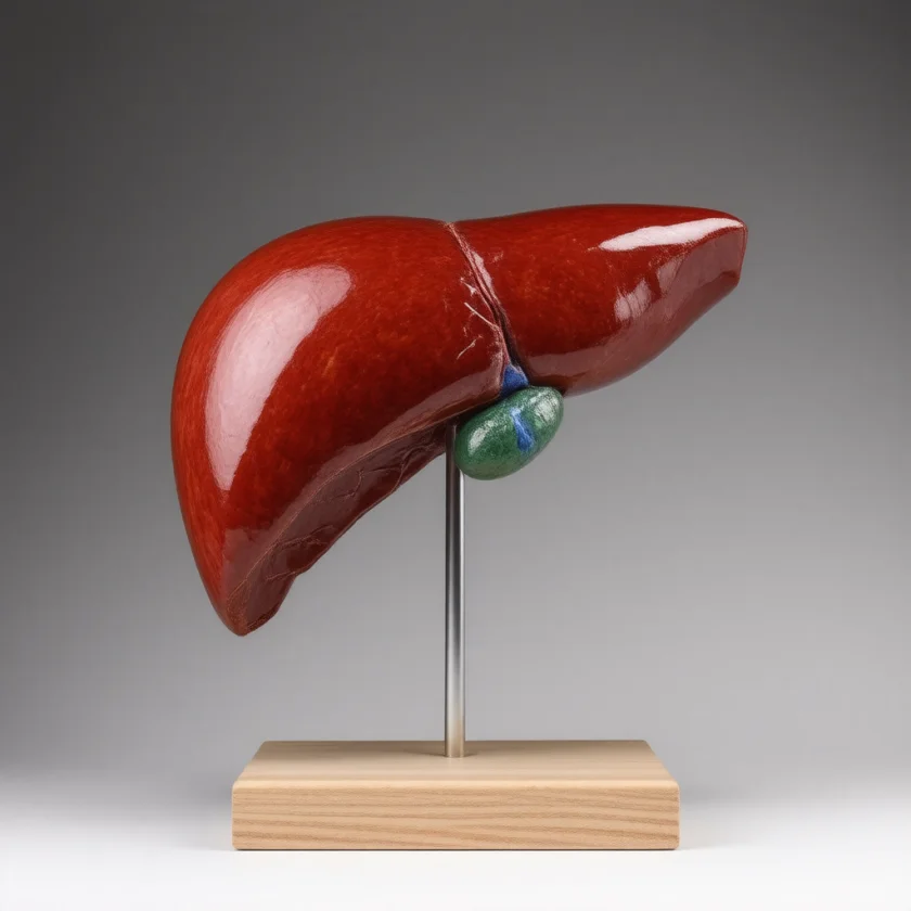 The liver seen from below, as a teaching model