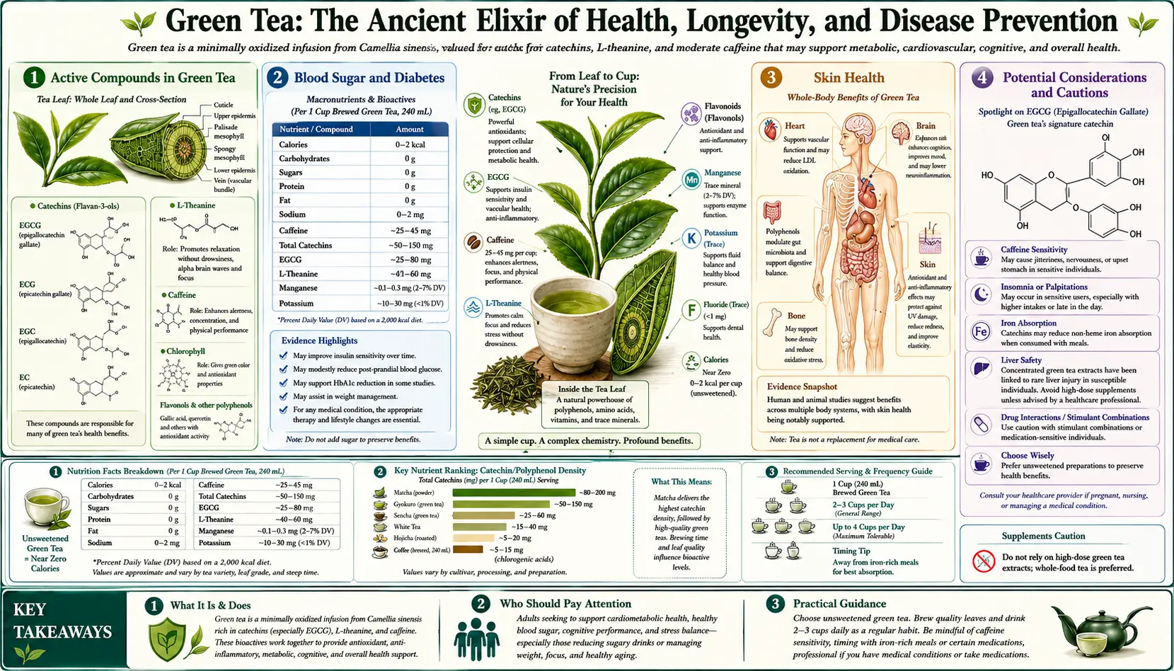 Green Tea — scientific infographic poster