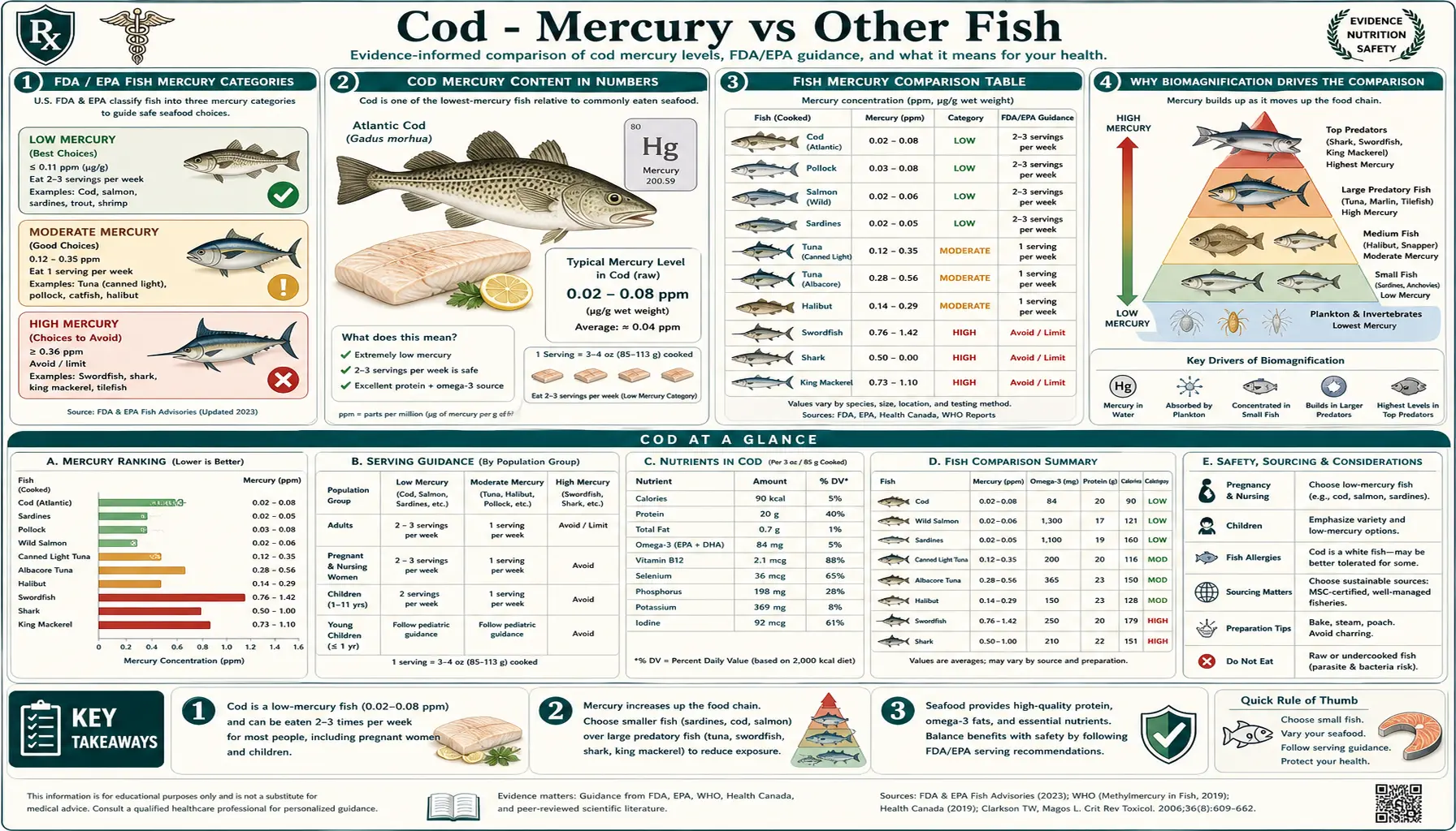 Mercury vs Other Fish — scientific infographic poster