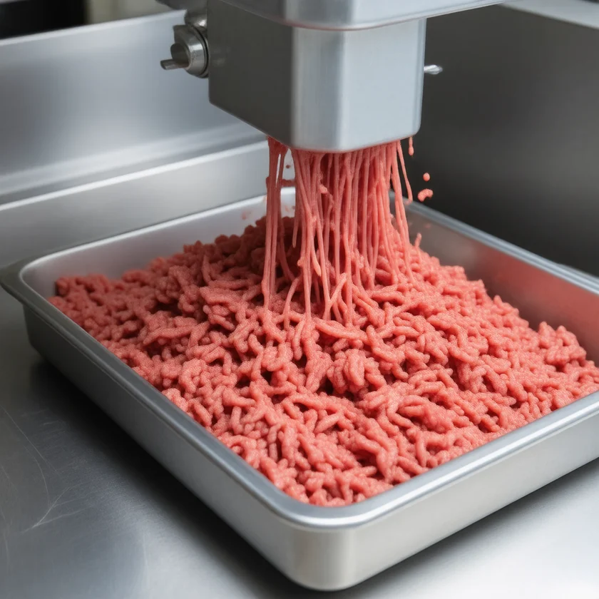 Beef ground fresh at the butcher counter