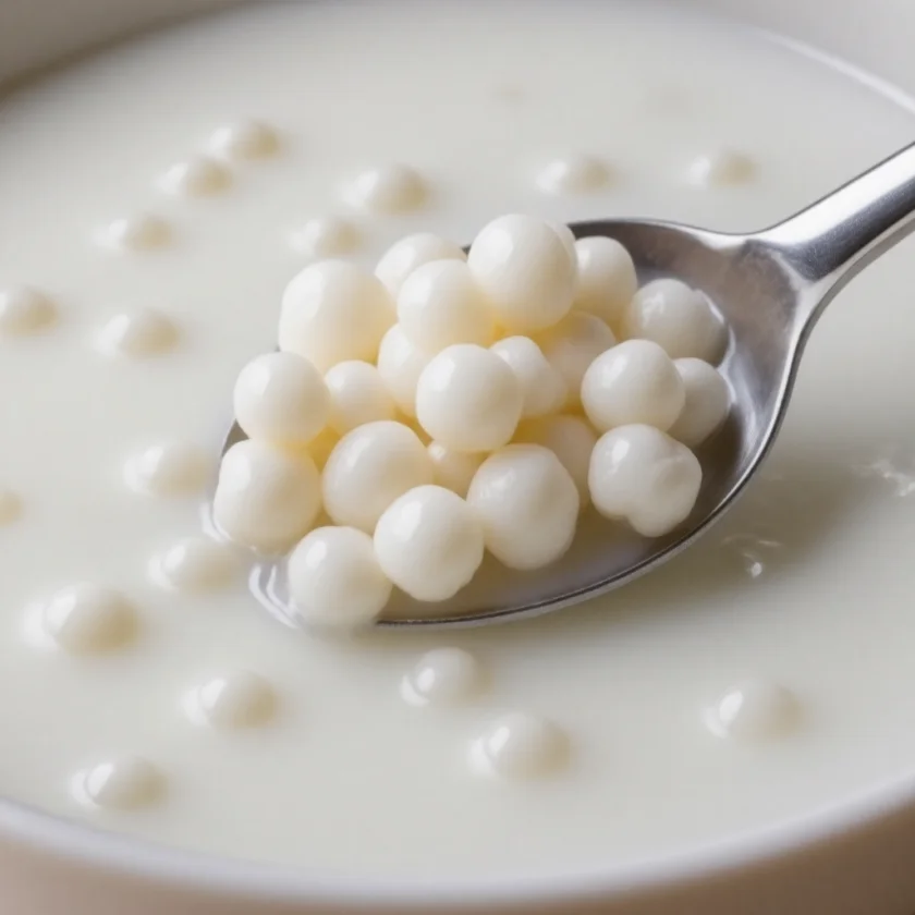 Kefir grains, a living mix of bacteria and yeasts