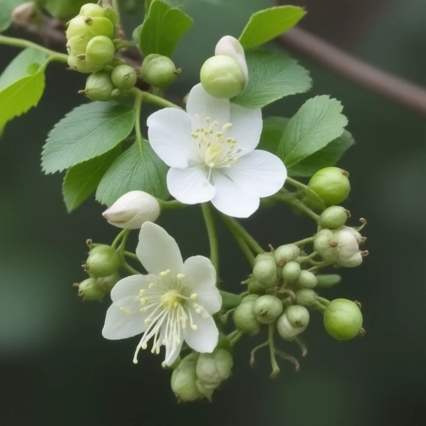 Blackberry flowers, before the fruit forms