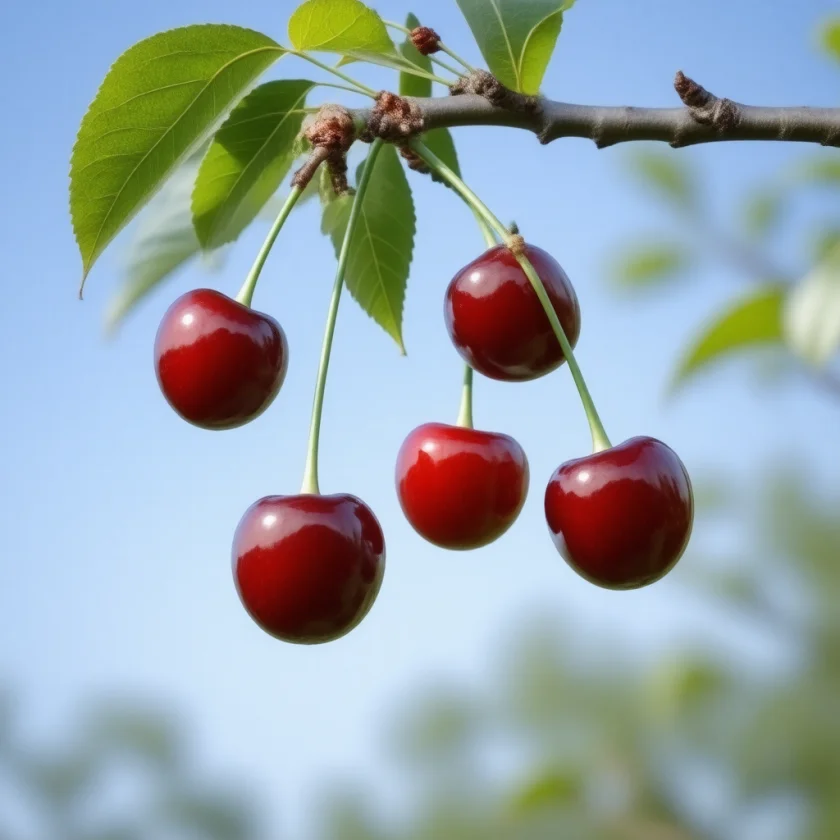 Sweet cherries on the tree