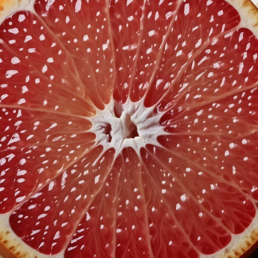 The deep red flesh, coloured by lycopene