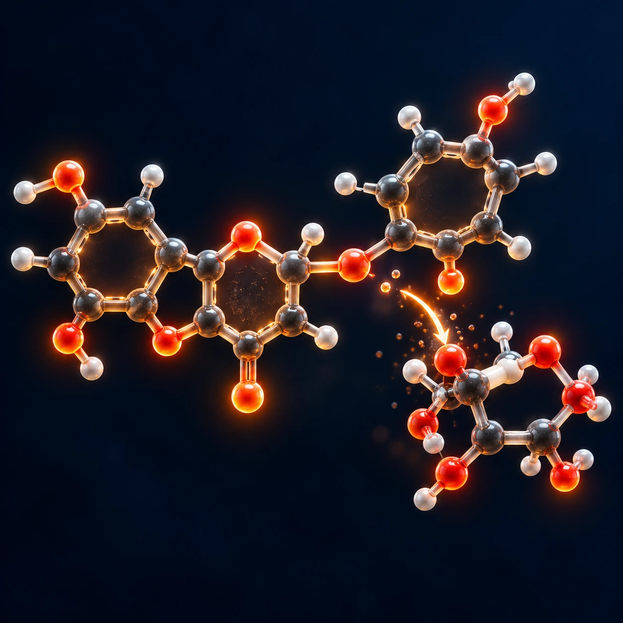 3-D model of a flavonoid molecule
