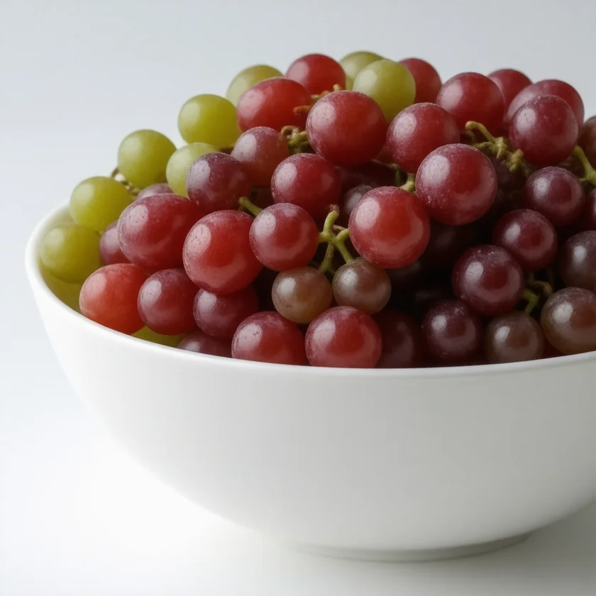 Green and red table grapes