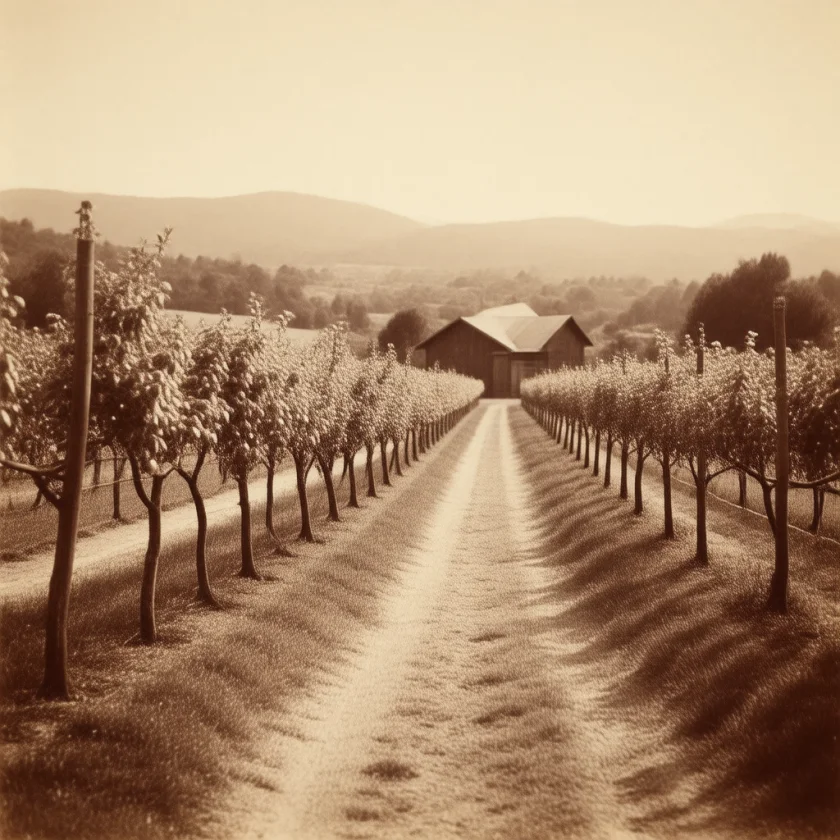An early kiwifruit orchard in New Zealand