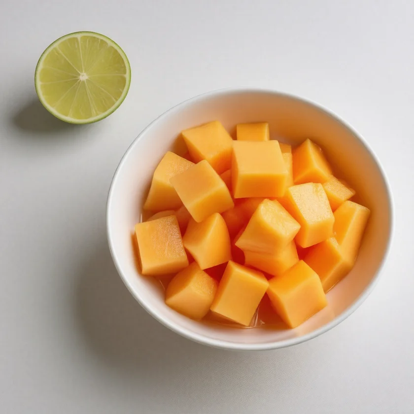 Fresh papaya cubes