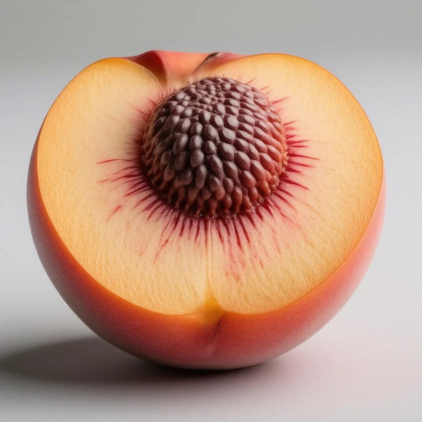 A red-fleshed peach, rich in anthocyanins