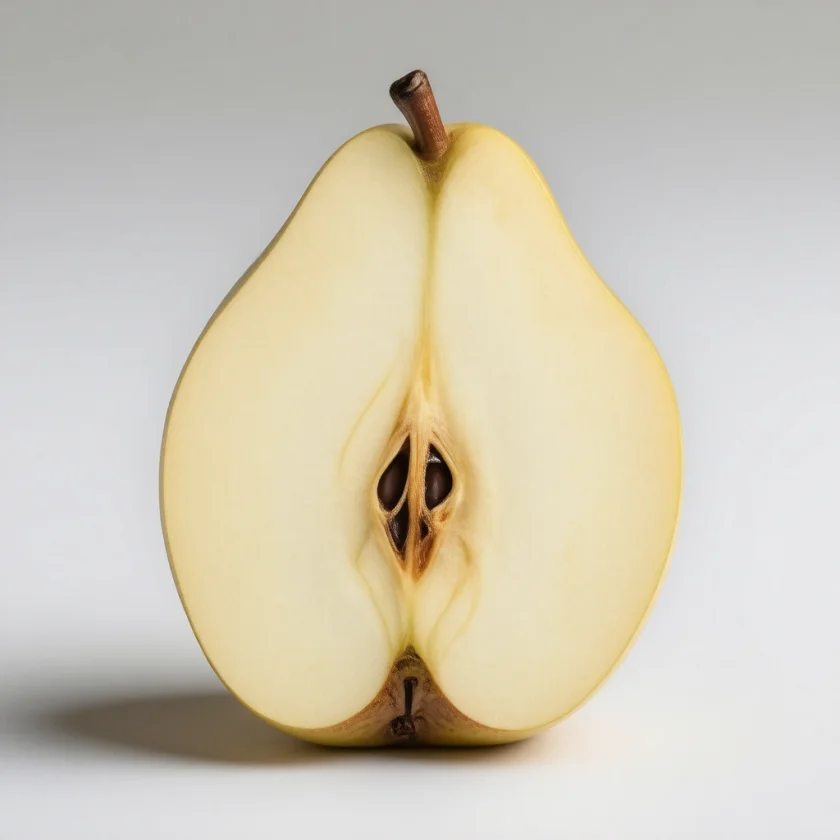 A halved pear