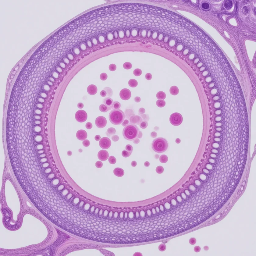 A healthy coronary artery in cross-section