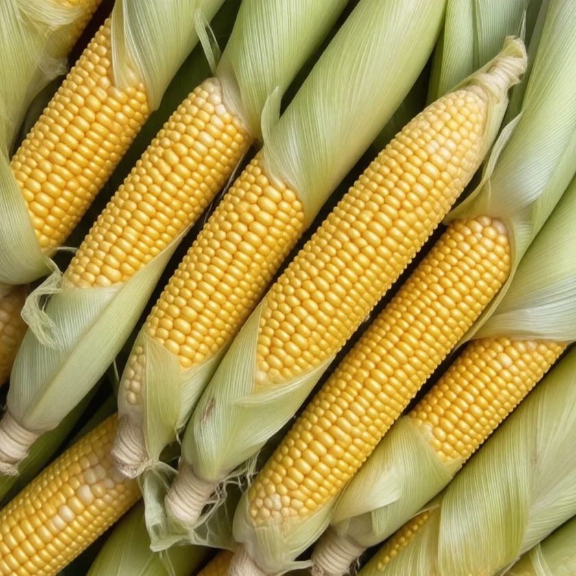 Yellow corn kernels, coloured by lutein and zeaxanthin