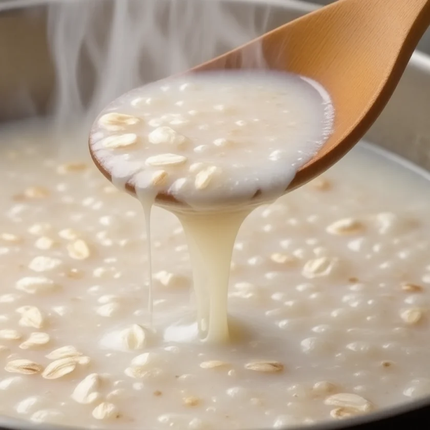 Thick porridge, the gel beta-glucan forms