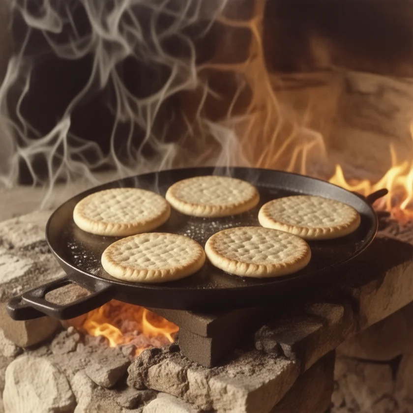 Oatcakes baked on a griddle in Scotland