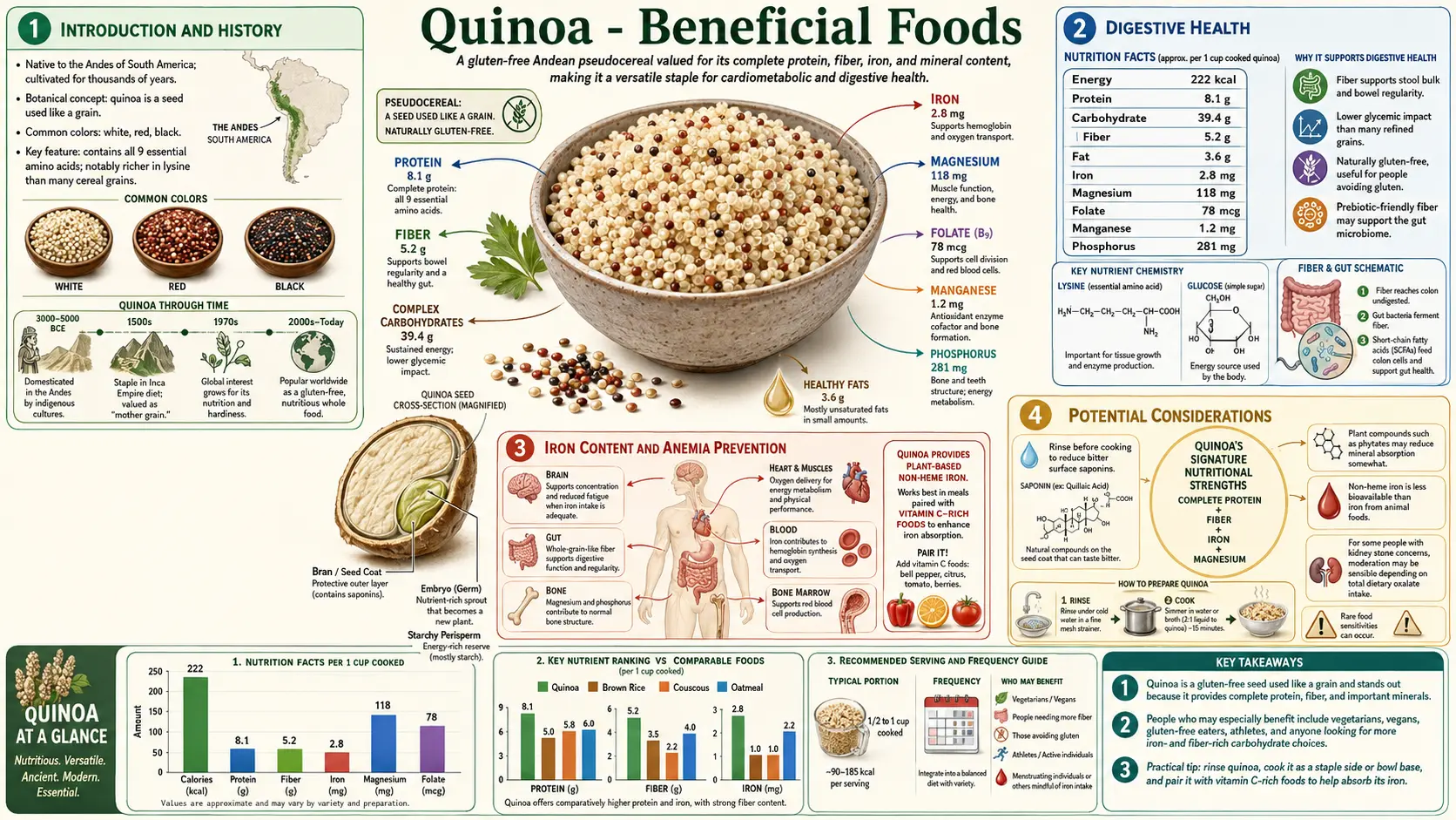 Quinoa — scientific infographic poster