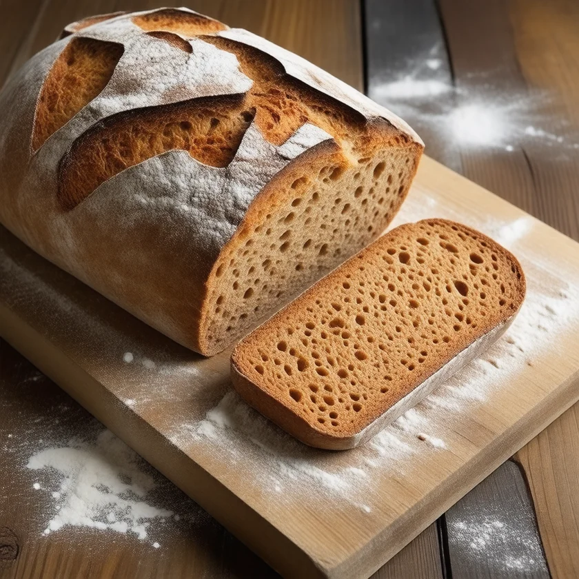 A whole-wheat sourdough loaf