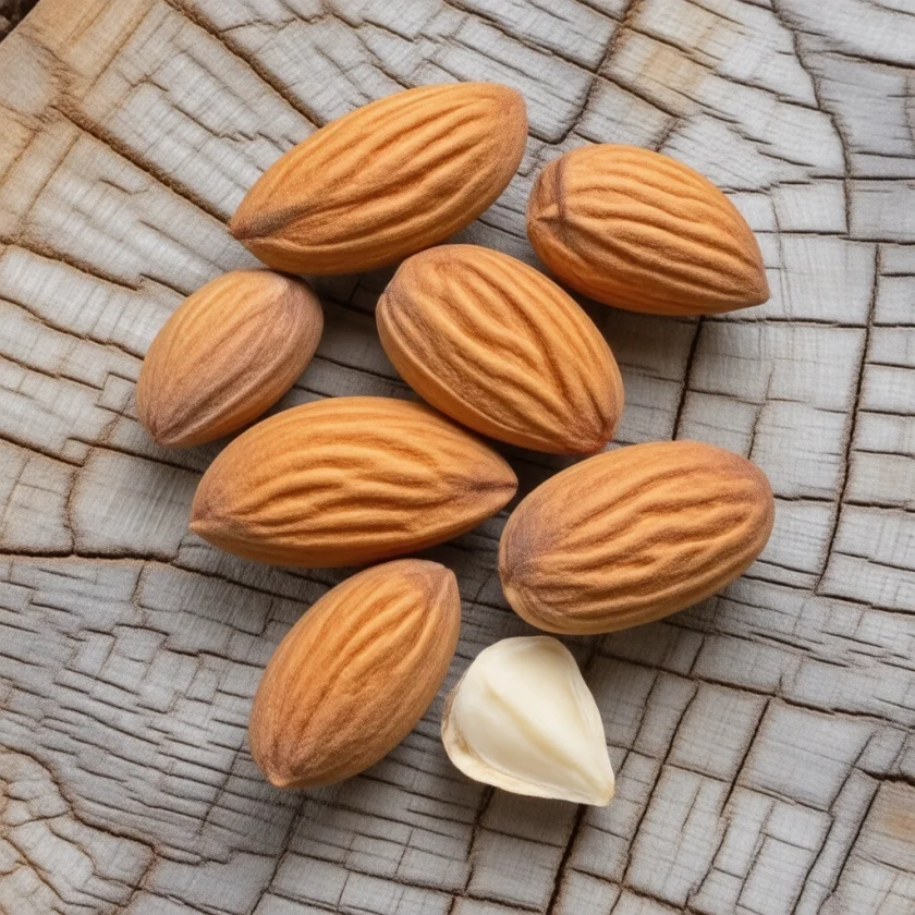 Almonds in the shell and shelled