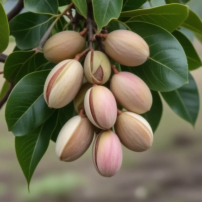 Pistachios ripening on the tree