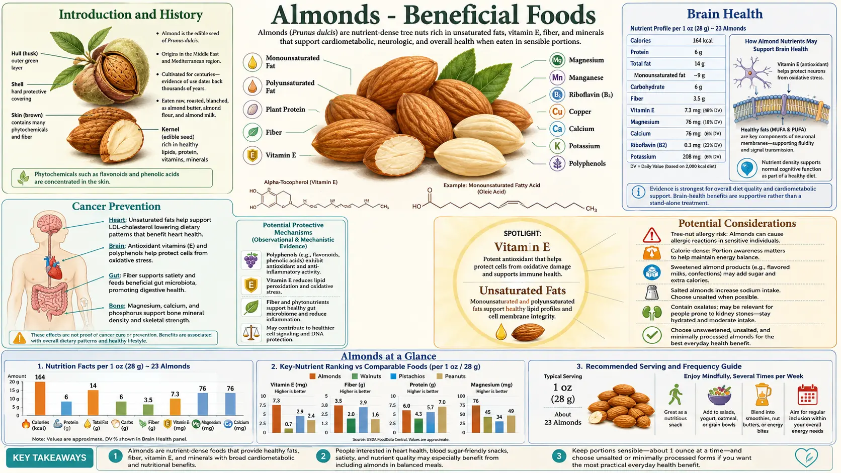 Almonds — scientific infographic poster
