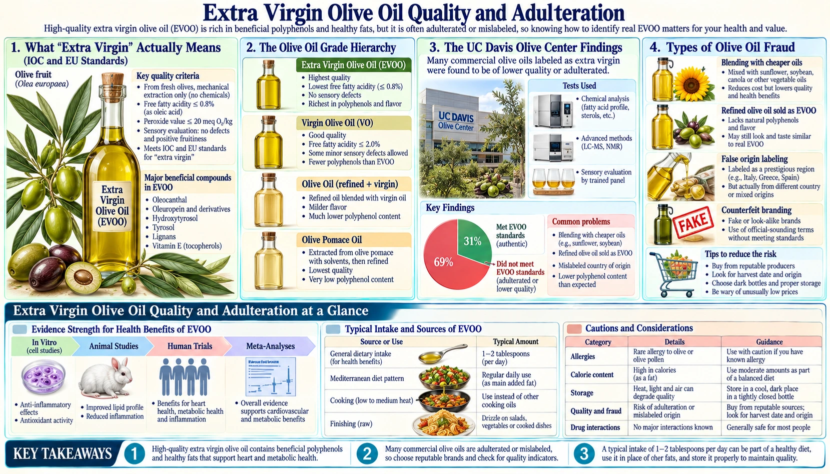 Extra Virgin Quality — scientific infographic poster