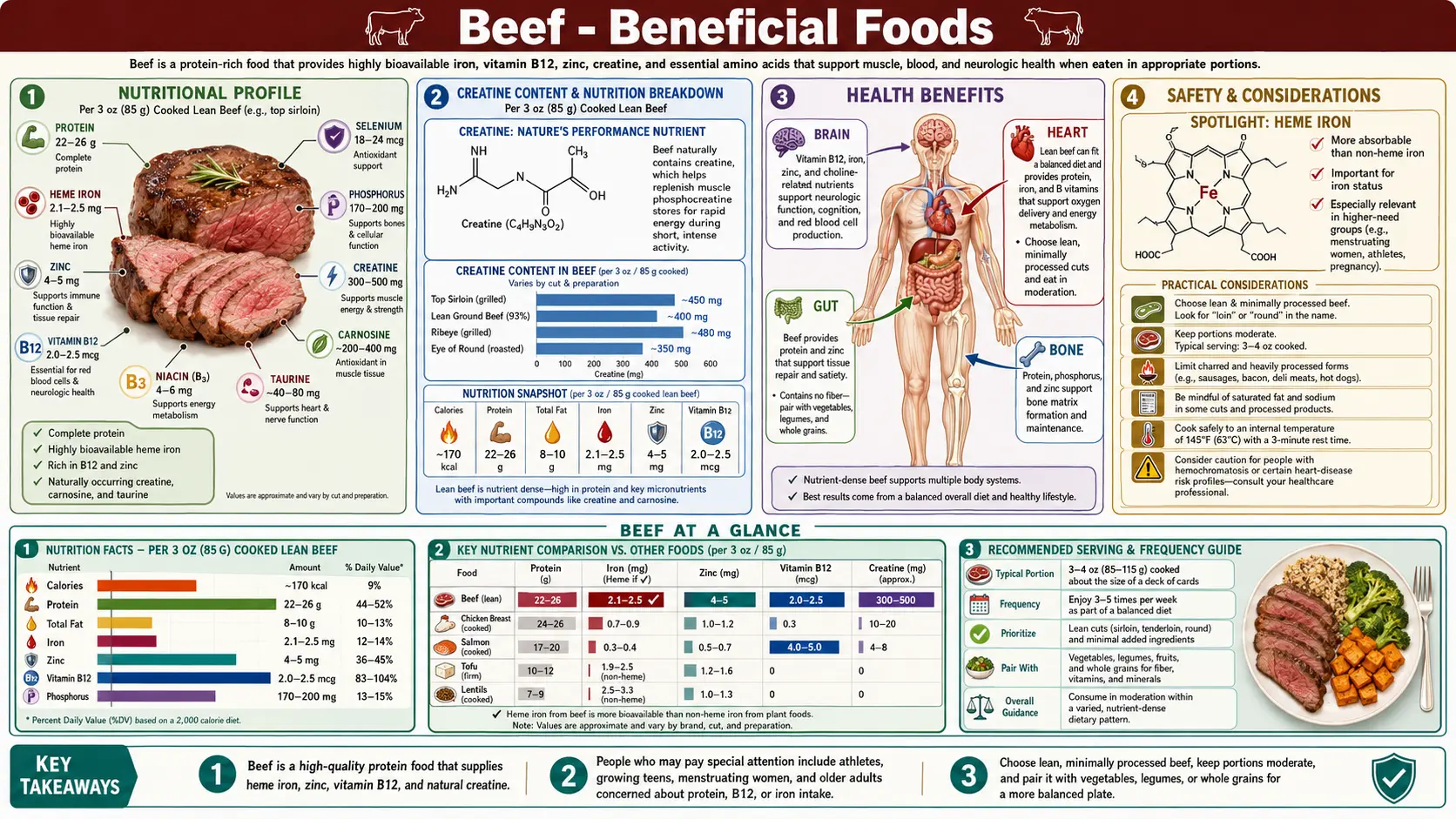 Beef — scientific infographic poster