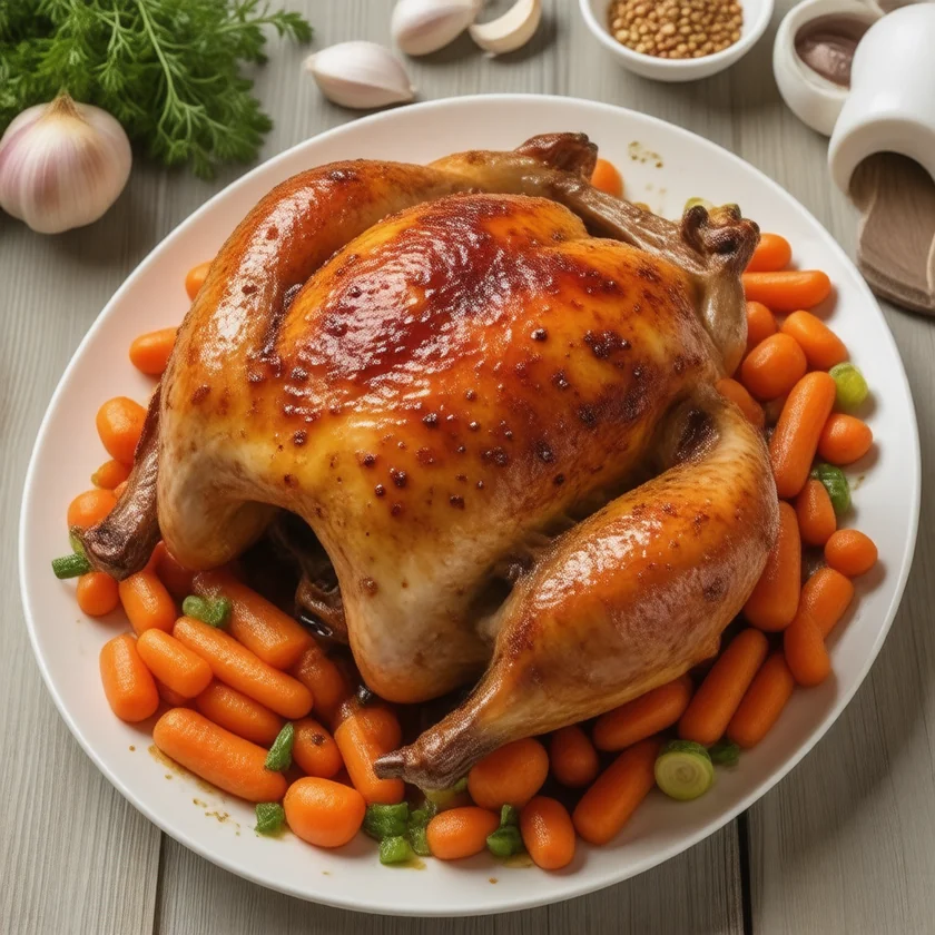 A whole roast chicken