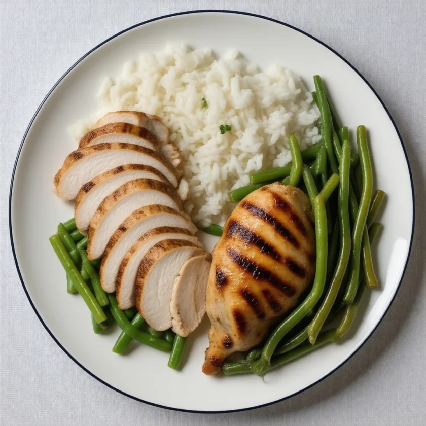 Roast chicken breast and thigh