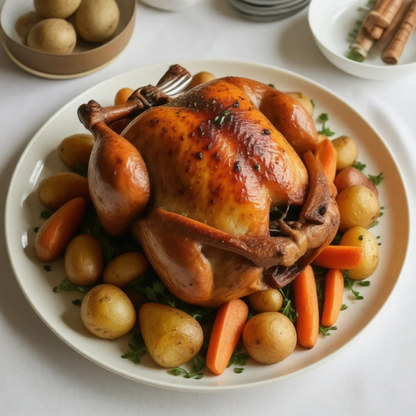 A whole roast chicken