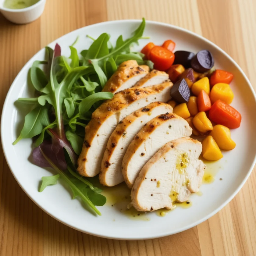 Baked chicken breast with vegetables