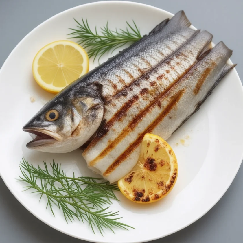 Grilled whole herring