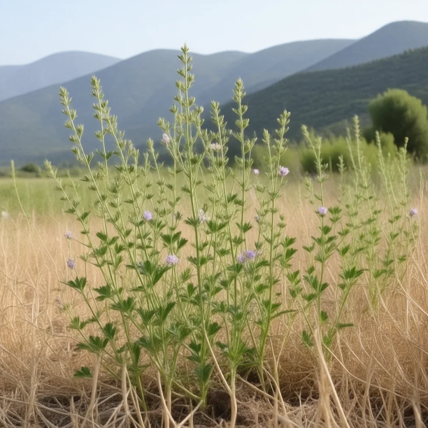 Lentil plants in flower and pod
