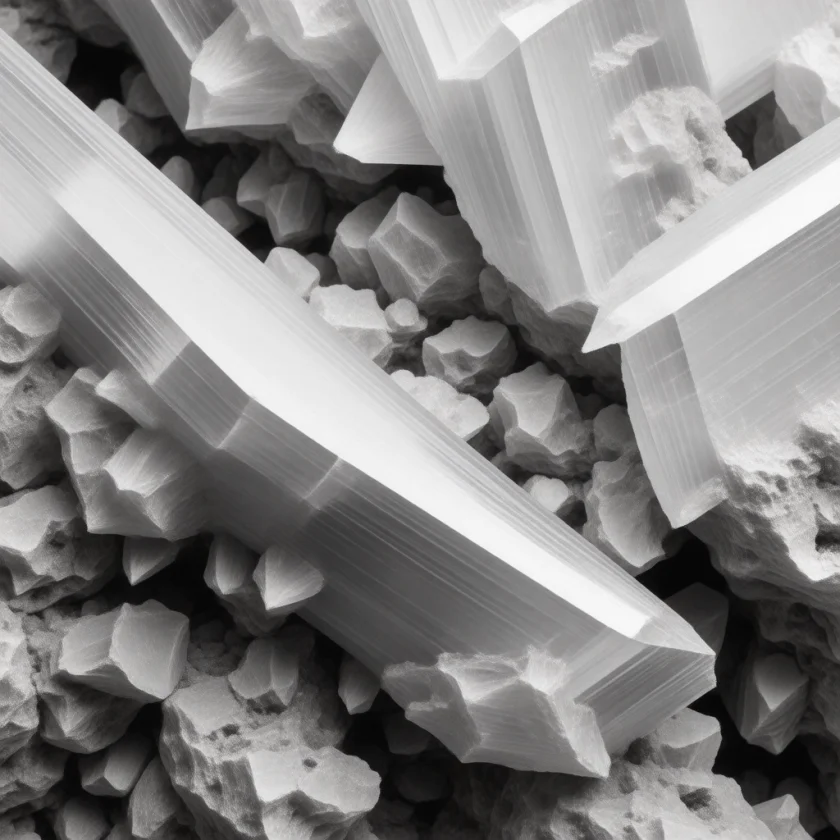 Vitamin D3 crystals, magnified