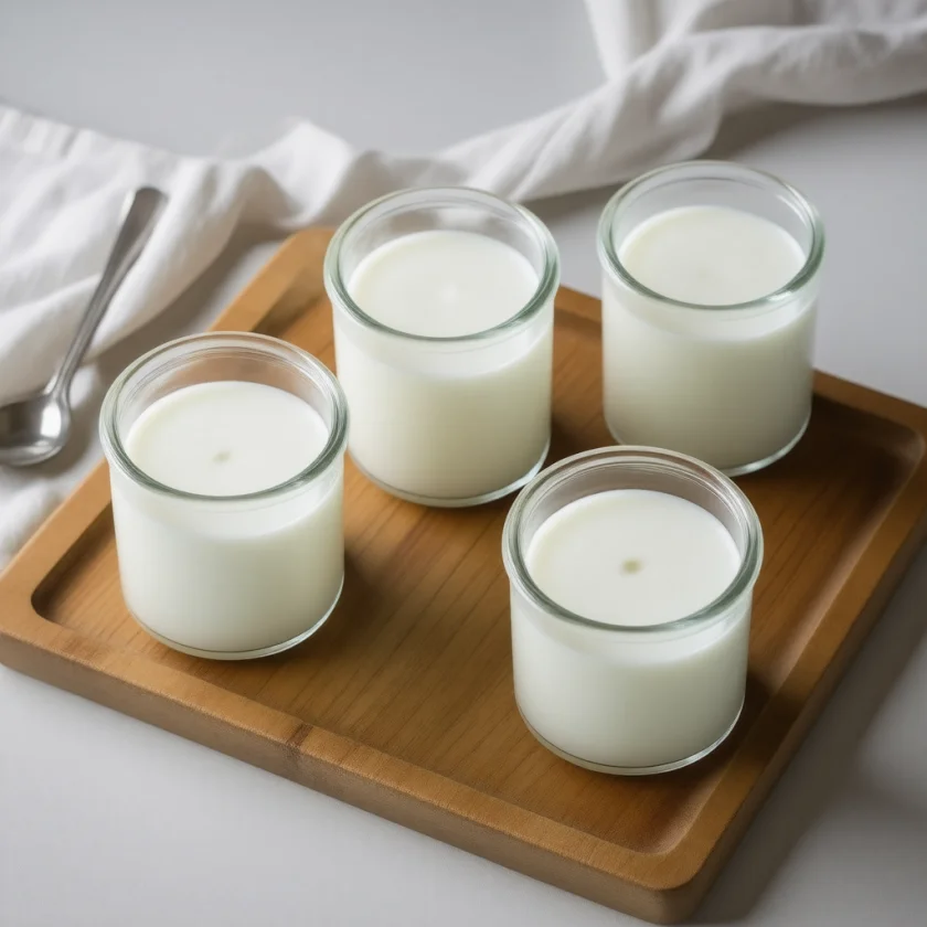 Homemade live-culture yogurt in glass jars